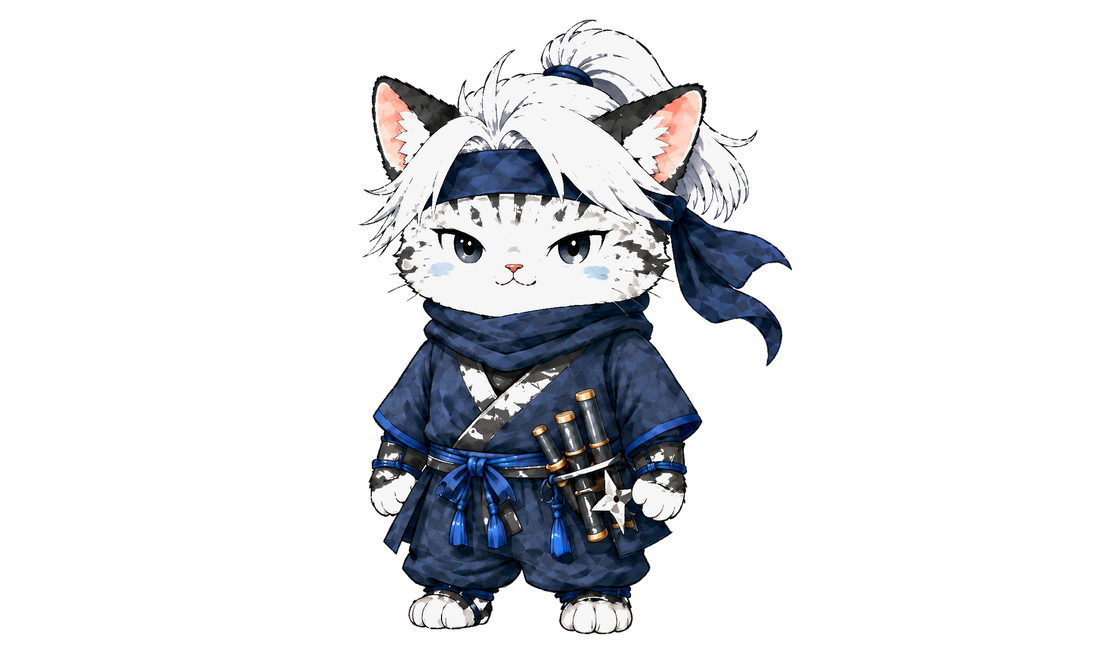 忍者ねこの正面姿